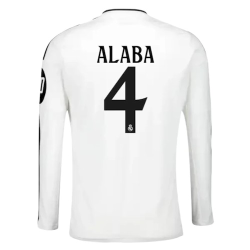 Real Madrid David Alaba 4 Heimtrikot 2024-25 Fußballtrikots - Langarm
