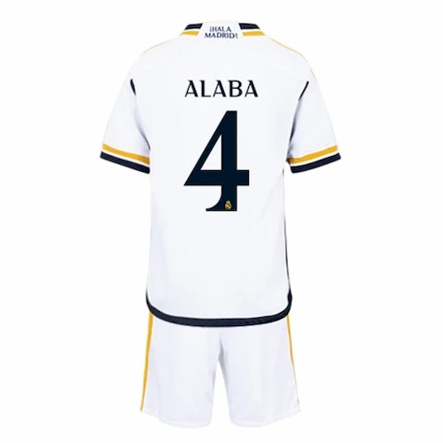 Real Madrid David Alaba 4 Kinder Heim Trikotsatz 2023 2024 Fußballtrikots