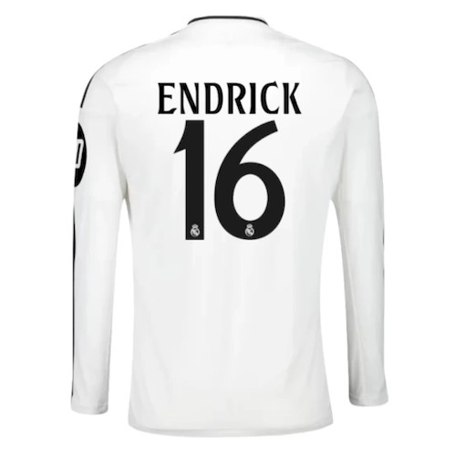 Real Madrid Endrick 16 Heimtrikot 2024-25 Fußballtrikots - Langarm