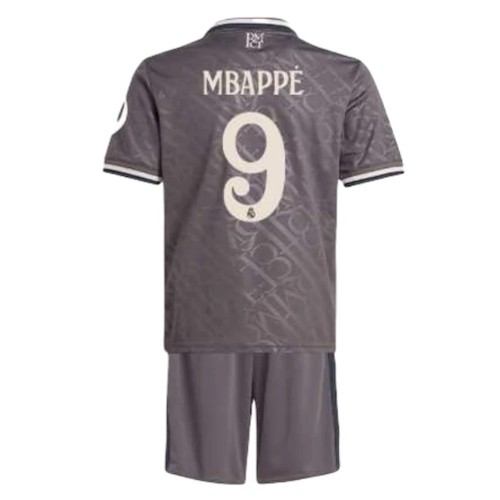 Real Madrid Mbappé 9 Kinder 3rd Trikotsatz 2024 2025