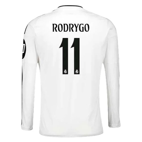 Real Madrid Rodrygo 11 Heimtrikot 2024-25 Fußballtrikots - Langarm
