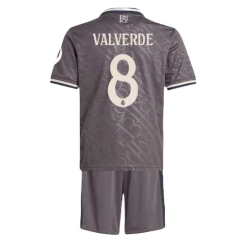 Real Madrid Valverde 8 Kinder 3rd Trikotsatz 2024-25 Fußballtrikots