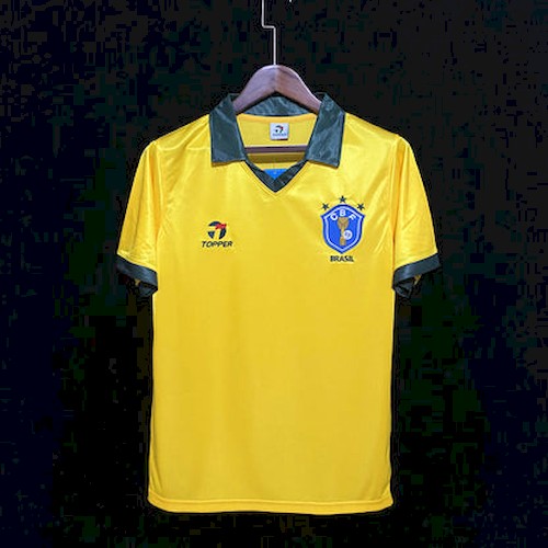 Retro 1985 Brasilien Heim Fußballtrikots