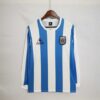 Retro 1986 Argentinien Heim Fußballtrikots Langarm