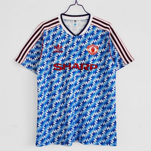 Retro 1990-91 Manchester United Auswärts Fußballtrikots