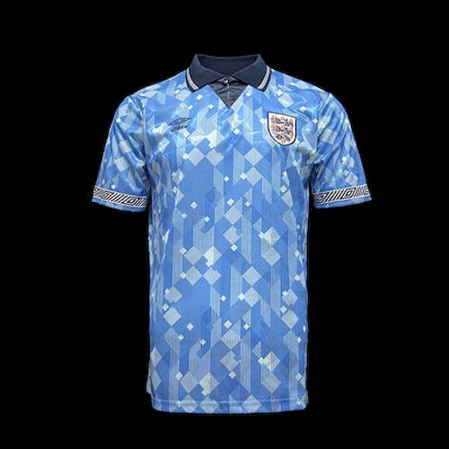 Retro 1990 England Blau Fußballtrikots