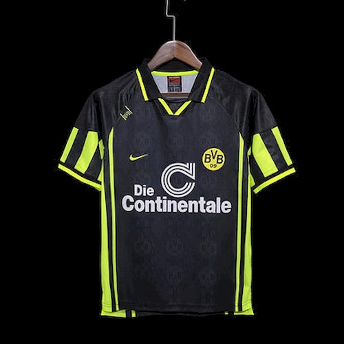 Retro 1996 Dortmund Auswärts Fußballtrikots Schwarz