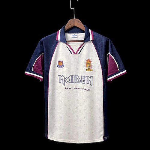 Retro 1999 West Ham Iron Maiden Auswärts Fußballtrikots