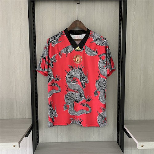 Retro 2019-20 M-U Chinese Dragon Rot Fußballtrikots