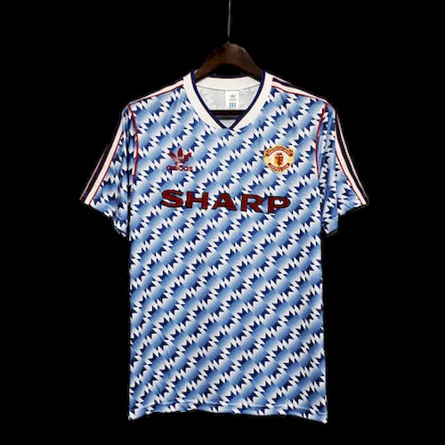 Retro 90-92 Man Utd Auswärts Fußballtrikots