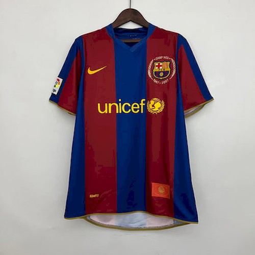 Retro Barcelona 07-08 Heim Fußballtrikots