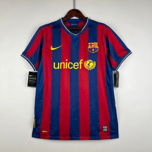 Retro Barcelona 09-10 Heim Fußballtrikots