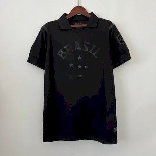 Retro Brasilien 13-14 Schwarz Fußballtrikots