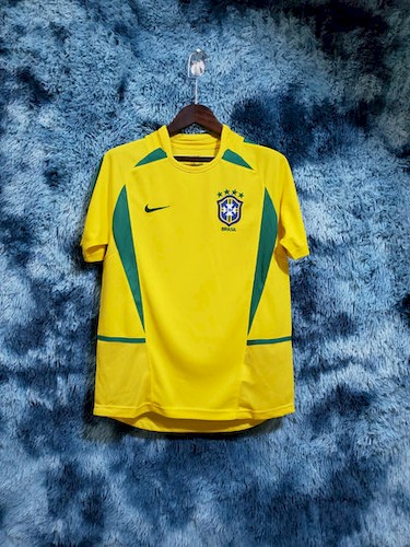 Retro Brasilien 2002 World Cup Heim Fußballtrikots