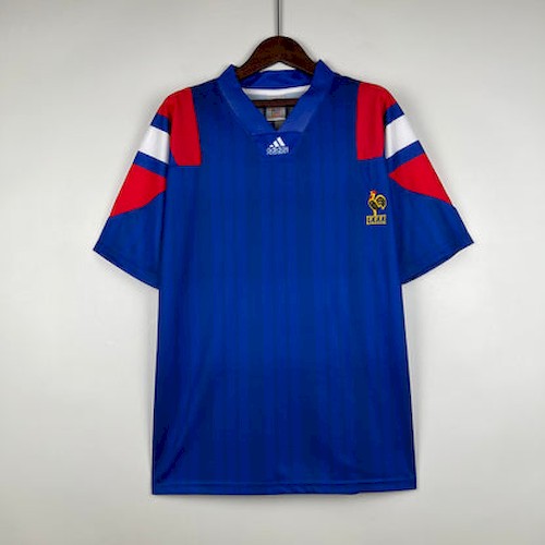 Retro Frankreich 1992 Heim Fußballtrikots