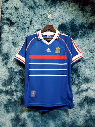 Retro Frankreich 1998 Heim Fußballtrikots