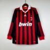 Retro Langarm AC Mailand 09 10 Heim Fußballtrikots