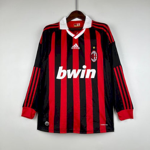 Retro Langarm AC Mailand 09-10 Heim Fußballtrikots