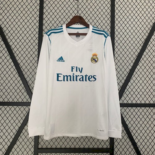 Retro Langarm Real Madrid 17-18 Heim Fußballtrikots