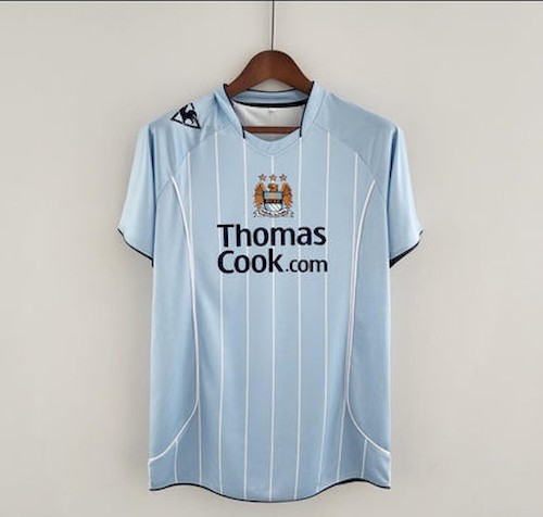 Retro Manchester City 08-09 Heim Fußballtrikots