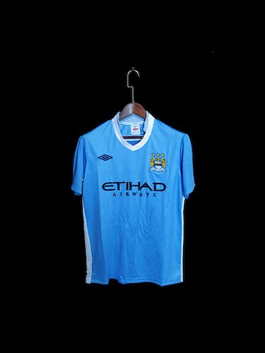 Retro Manchester City 11-12 Heim Fußballtrikots