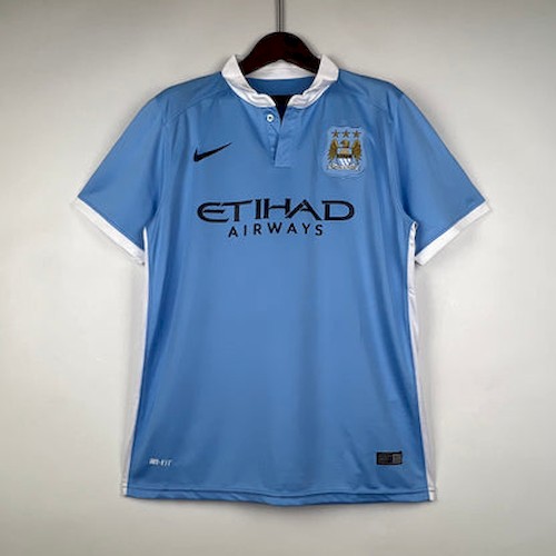 Retro Manchester City 15-16 Heim Fußballtrikots