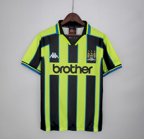 Retro Manchester City 98-99 Auswärts Fußballtrikots