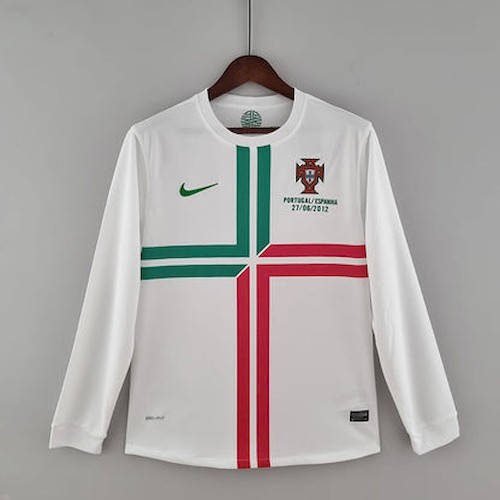 Retro Portugal 2012 Auswärts Fußballtrikots Langarm