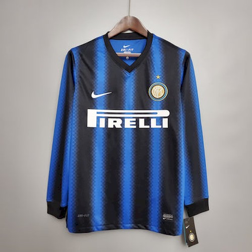 Retro long-sleeved 10-11 Inter Mailand Heim Fußballtrikots