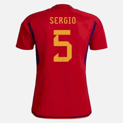 Spanien Sergio 5 Heimtrikot 2022 Fußballtrikots