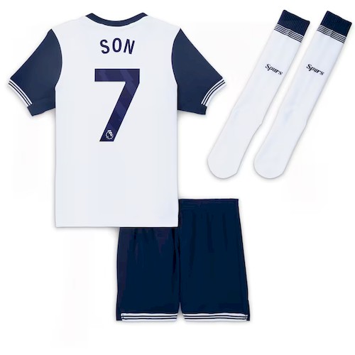 Tottenham Hotspur Son Heung-min 7 Kinder Heim Trikotsatz 2024 2025 Fußballtrikots